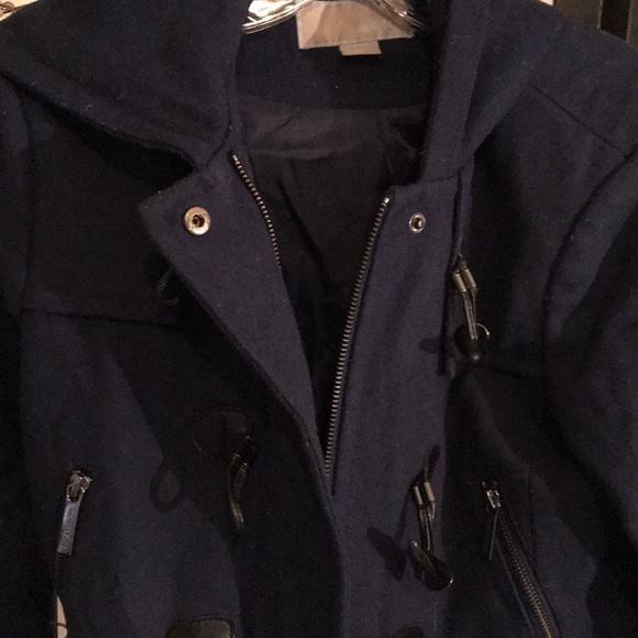 MICHAEL KORS HOODED WOOL BLEND COAT - Picture 2 of 4